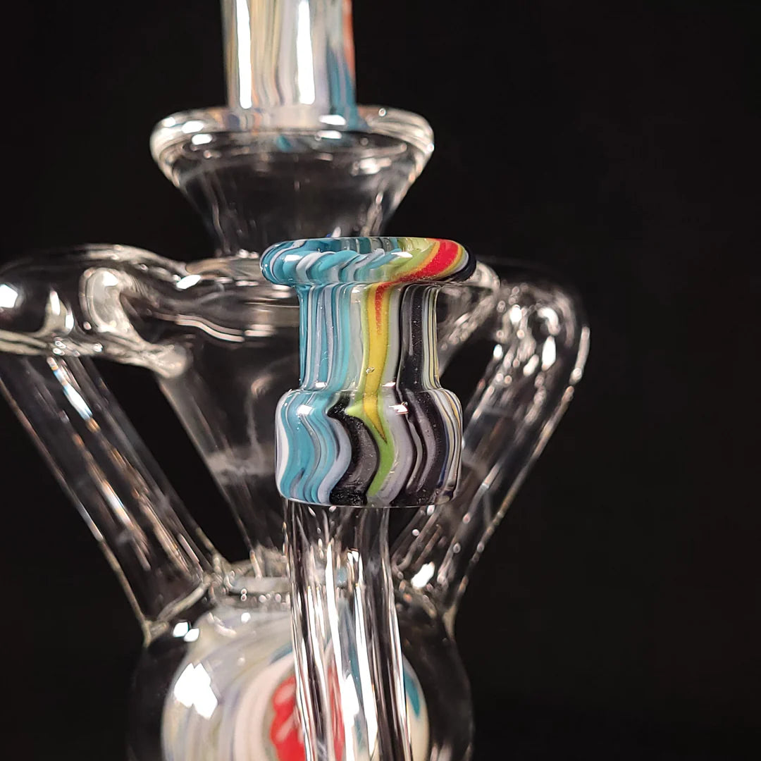 Blew Glass - Rainbow Squiggles Tie-Dye Floating Ball Klein