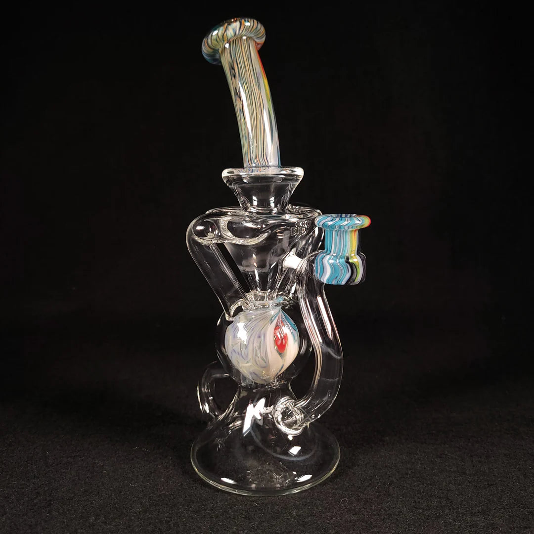 Blew Glass - Rainbow Squiggles Tie-Dye Floating Ball Klein