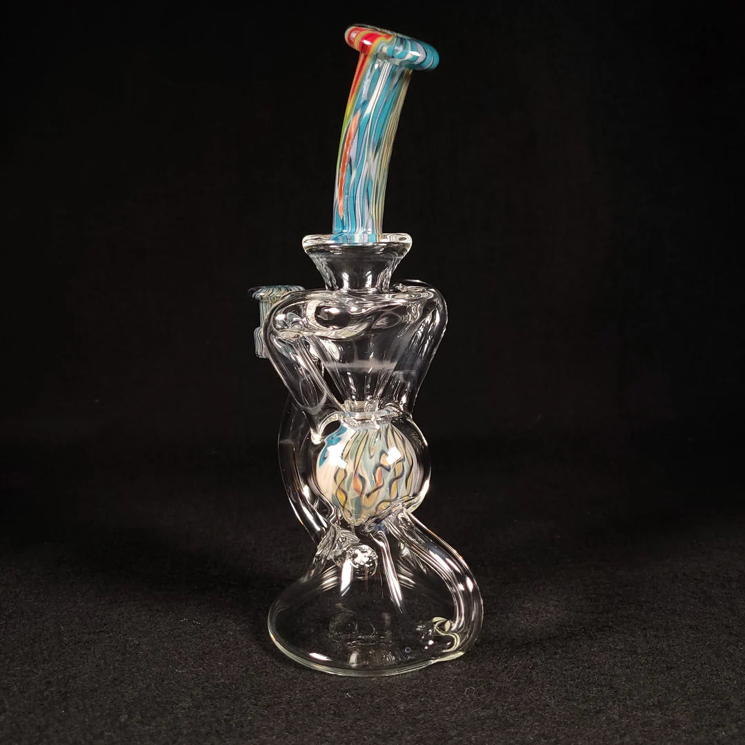 Blew Glass - Rainbow Squiggles Tie-Dye Floating Ball Klein