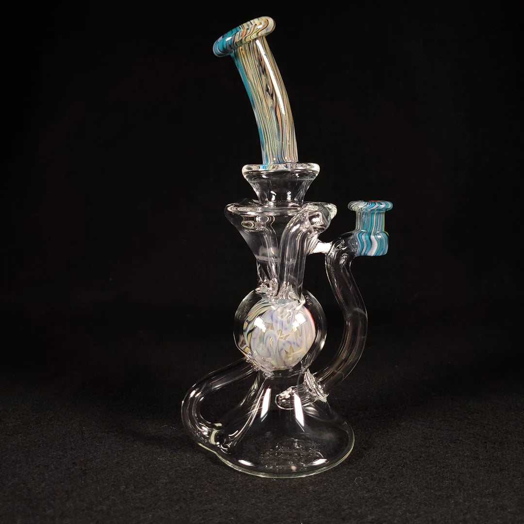 Blew Glass - Rainbow Squiggles Tie-Dye Floating Ball Klein