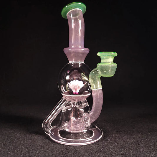 OmGlass.Co - Wildberry & Plantphibian over White Satin Vasuki 2025