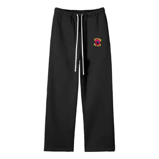 Unisex Solid Color Fleece Straight Leg Pants